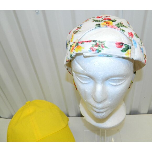 Colorful Baseball Caps Yellow Floral Bling Flowers Set Of 3 Daisies Rose Bouquet - Picture 3 of 8